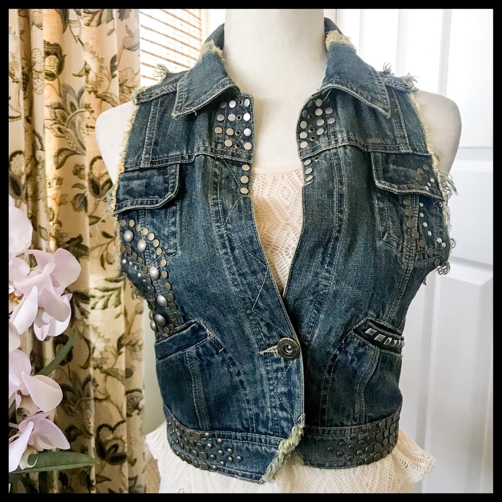 HP🌹Studded Racer Back Denim Vest